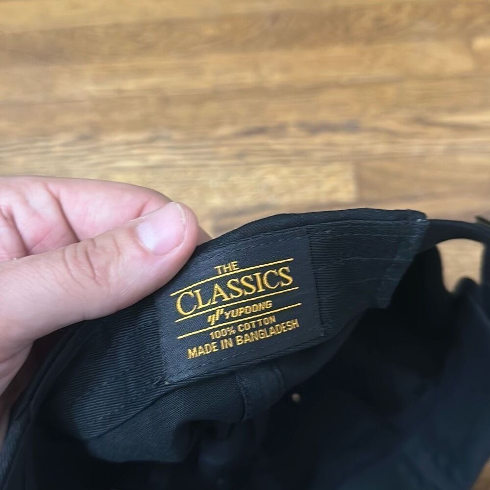 The Classics Yupoong Mens Black 100% Cotton Buckle BTS Logo Hat Cap Adjustable - Picture 7 of 7